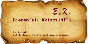 Bienenfeld Krisztián névjegykártya